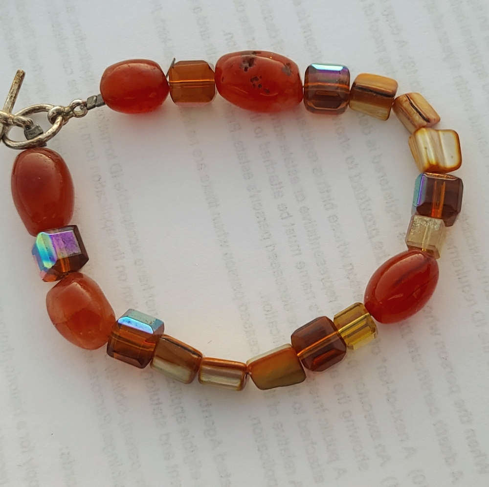 Vintage Carnelian Beaded Bracelet